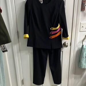Black Women's Pantsuit with Colorful Accents